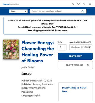 Huge Announcement! Flower Energy Is Now Available at Hudson Booksellers