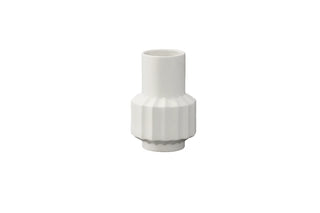 Ceramic Round Bottle Vase Matte Finish White-10.00"H