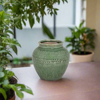 Verdelle Green Ceramic Vase