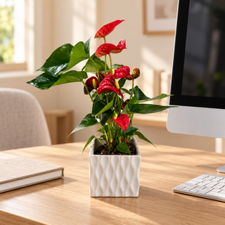 Red Anthurium Desk Plant