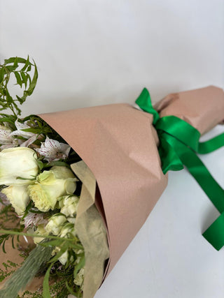 White Winter Elegance Wrapped Bouquet