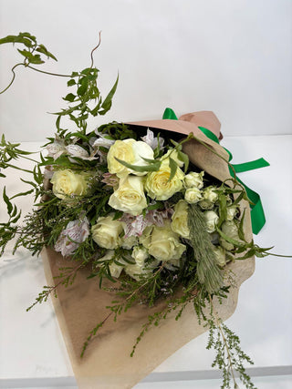 White Winter Elegance Wrapped Bouquet