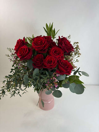Dozen Tall Red Roses