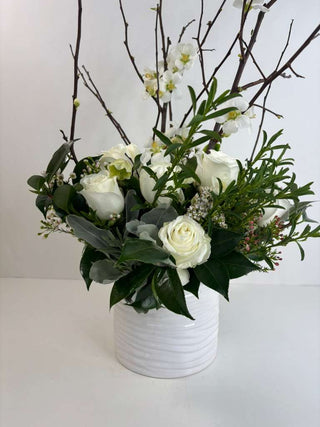 Elegant All-White Garden Arrangement