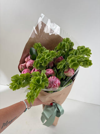 Pink Peony Garden Wrap Bouquet