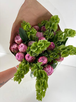 Pink Peony Garden Wrap Bouquet