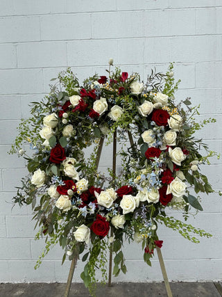 Patriotic Waterfall Wreath