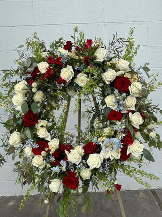 Patriotic Waterfall Wreath