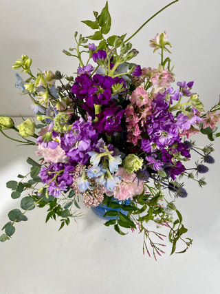 Lavender Garden Flower Pitcher Arrangement