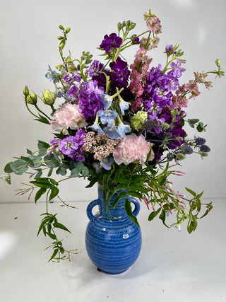 Lavender Garden Flower Pitcher Arrangement
